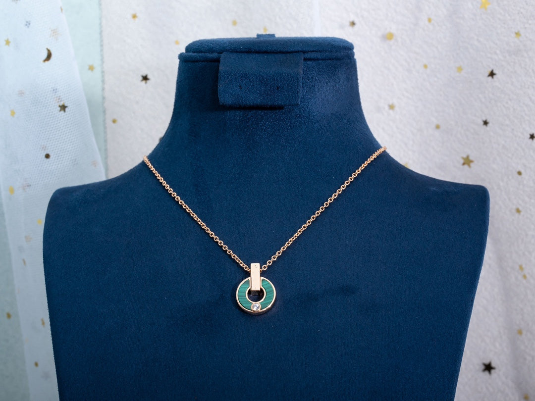 [⭐Veya]GARI NECKLACE PINK GOLD MALACHITE