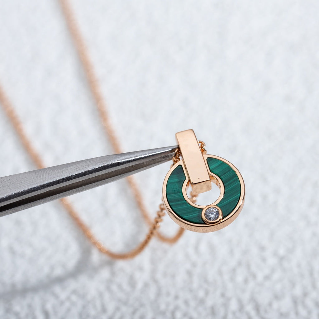 [⭐Veya]GARI NECKLACE PINK GOLD MALACHITE