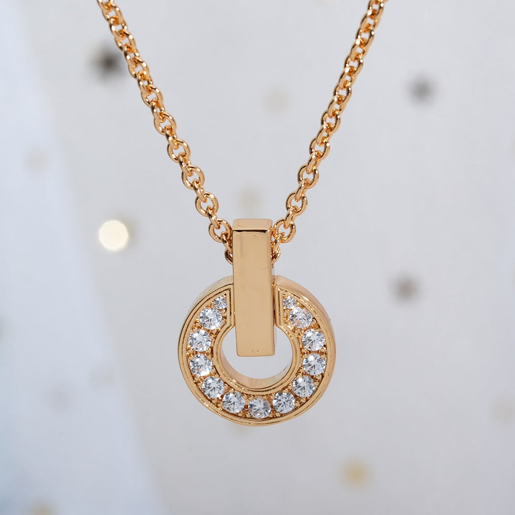 [⭐Veya]GARI NECKLACE PINK GOLD DIAMOND