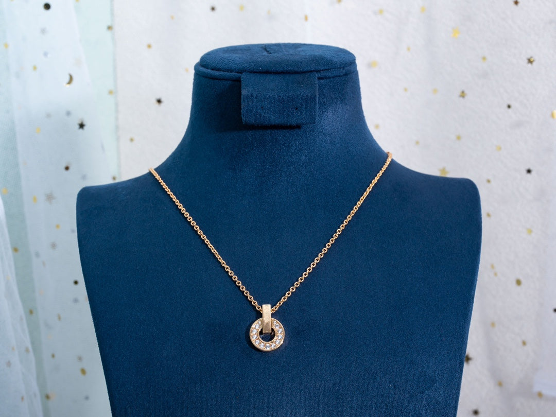 [⭐Veya]GARI NECKLACE PINK GOLD DIAMOND