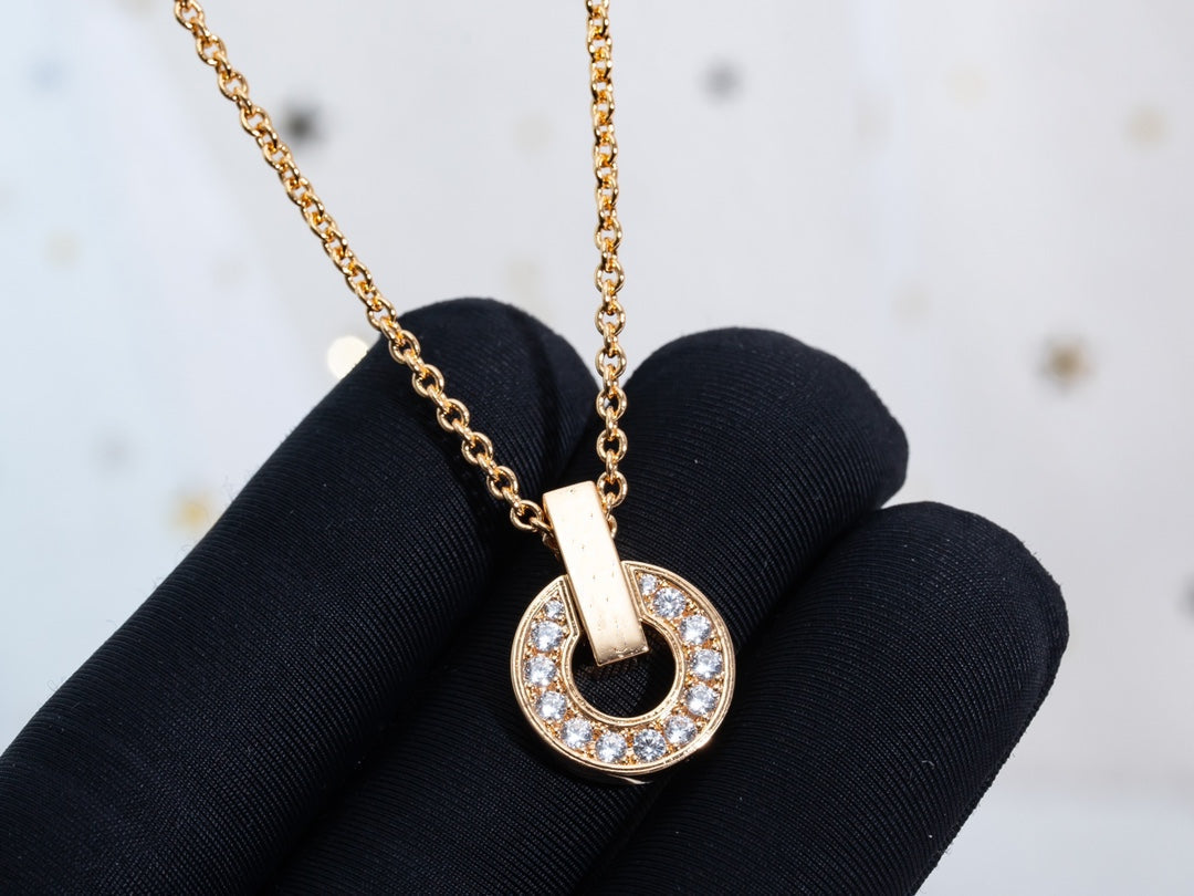 [⭐Veya]GARI NECKLACE PINK GOLD DIAMOND