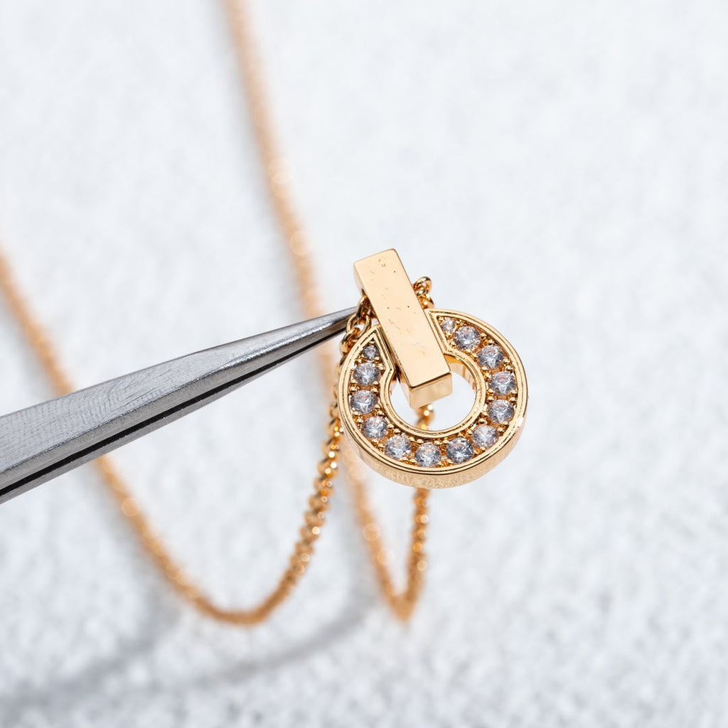 [⭐Veya]GARI NECKLACE PINK GOLD DIAMOND