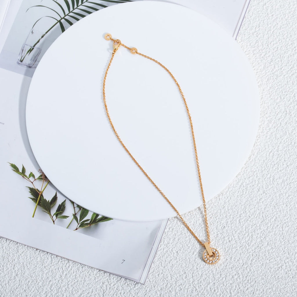[⭐Veya]GARI NECKLACE PINK GOLD DIAMOND