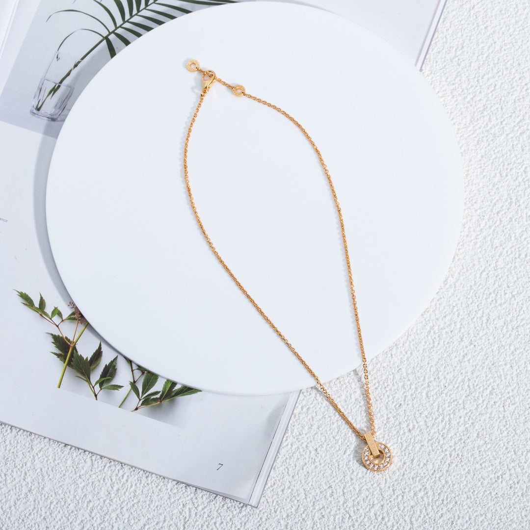 [⭐Veya]GARI NECKLACE PINK GOLD DIAMOND