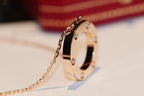 ⭐Miroze LOVE NECKLACE 16MM 6 DIAMONDS PINK GOLD