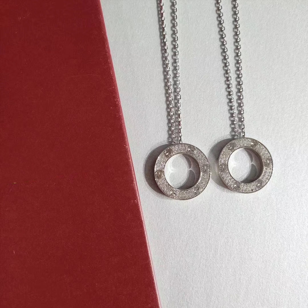 [⭐Miroze]LOVE NECKLACE ADJUSTABLE SILVER