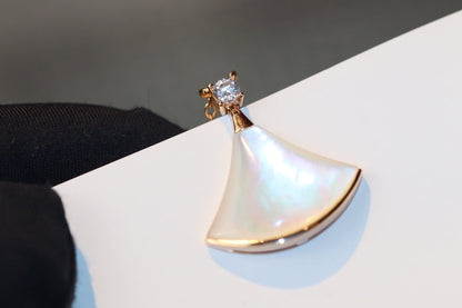 [⭐Miroze]DREAM NECKLACE WHITE MOP PINK GOLD 1 DIAMOND