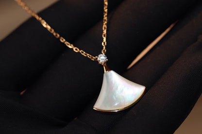 [⭐Miroze]DREAM NECKLACE WHITE MOP PINK GOLD 1 DIAMOND