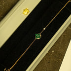 ⭐Miroze SUN MALACHITE 1 DIAMOND PINK GOLD BRACELET