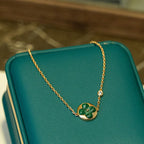 ⭐Miroze SUN MALACHITE 1 DIAMOND PINK GOLD BRACELET