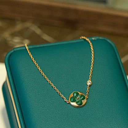 [⭐Miroze]SUN MALACHITE 1 DIAMOND PINK GOLD BRACELET