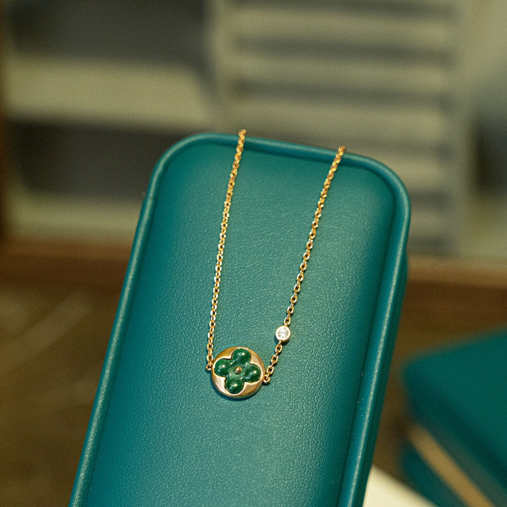⭐Miroze SUN MALACHITE 1 DIAMOND PINK GOLD BRACELET