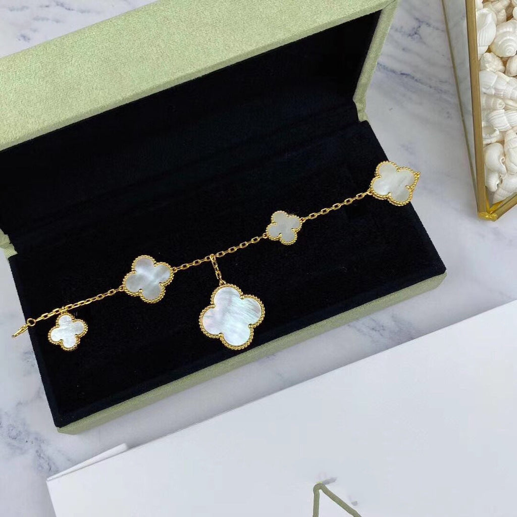⭐Miroze MAGIC CLOVER MOP GOLD BRACELET 5 MOTIFS