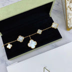 ⭐Miroze MAGIC CLOVER MOP GOLD BRACELET 5 MOTIFS