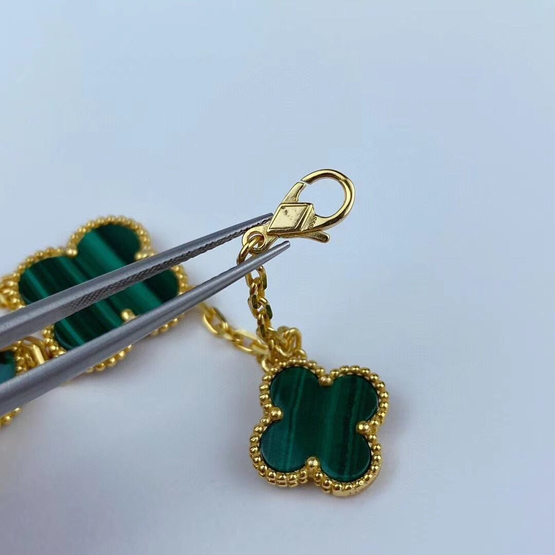 ⭐Miroze MAGIC CLOVER MALACHITE GOLD BRACELET 5 MOTIFS