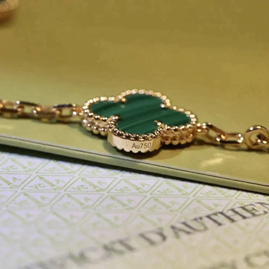 [⭐Miroze ]New  CLOVER 5 MOTIF MALACHITE BRACELET COLLECTION