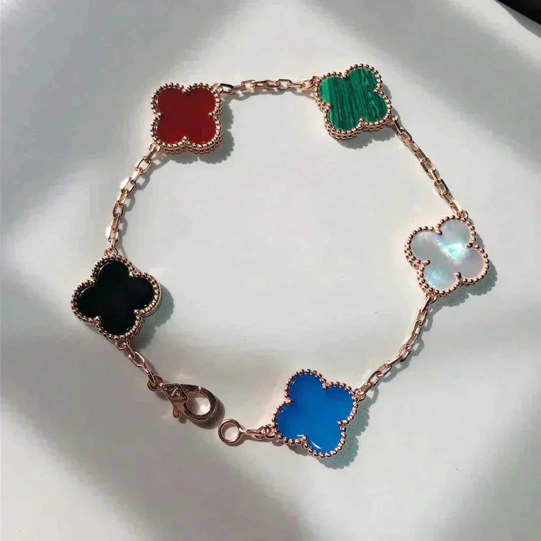 [⭐Miroze ]New CLOVER 5 MOTIFS MULTICOLOR BRACELET