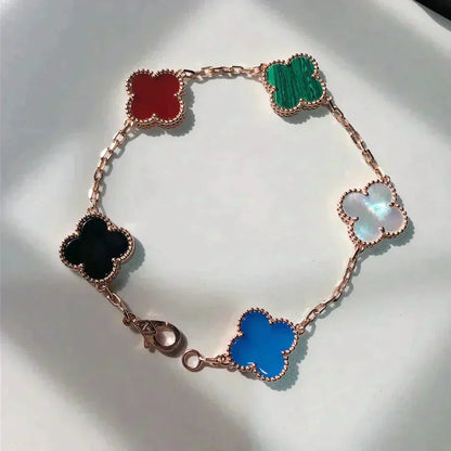 [⭐Miroze]クローバー 5モチーフ マルチカラーブレスレット