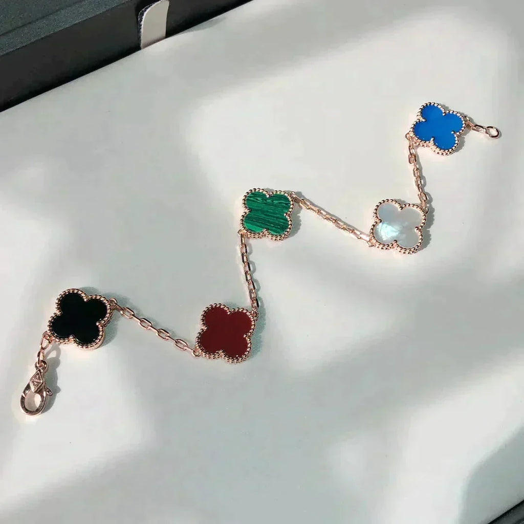 [⭐Miroze ]New CLOVER 5 MOTIFS MULTICOLOR BRACELET