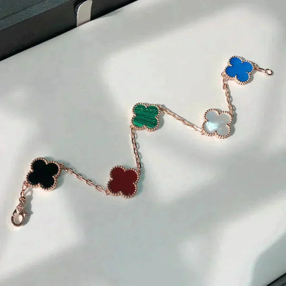 [⭐Miroze]クローバー 5モチーフ マルチカラーブレスレット