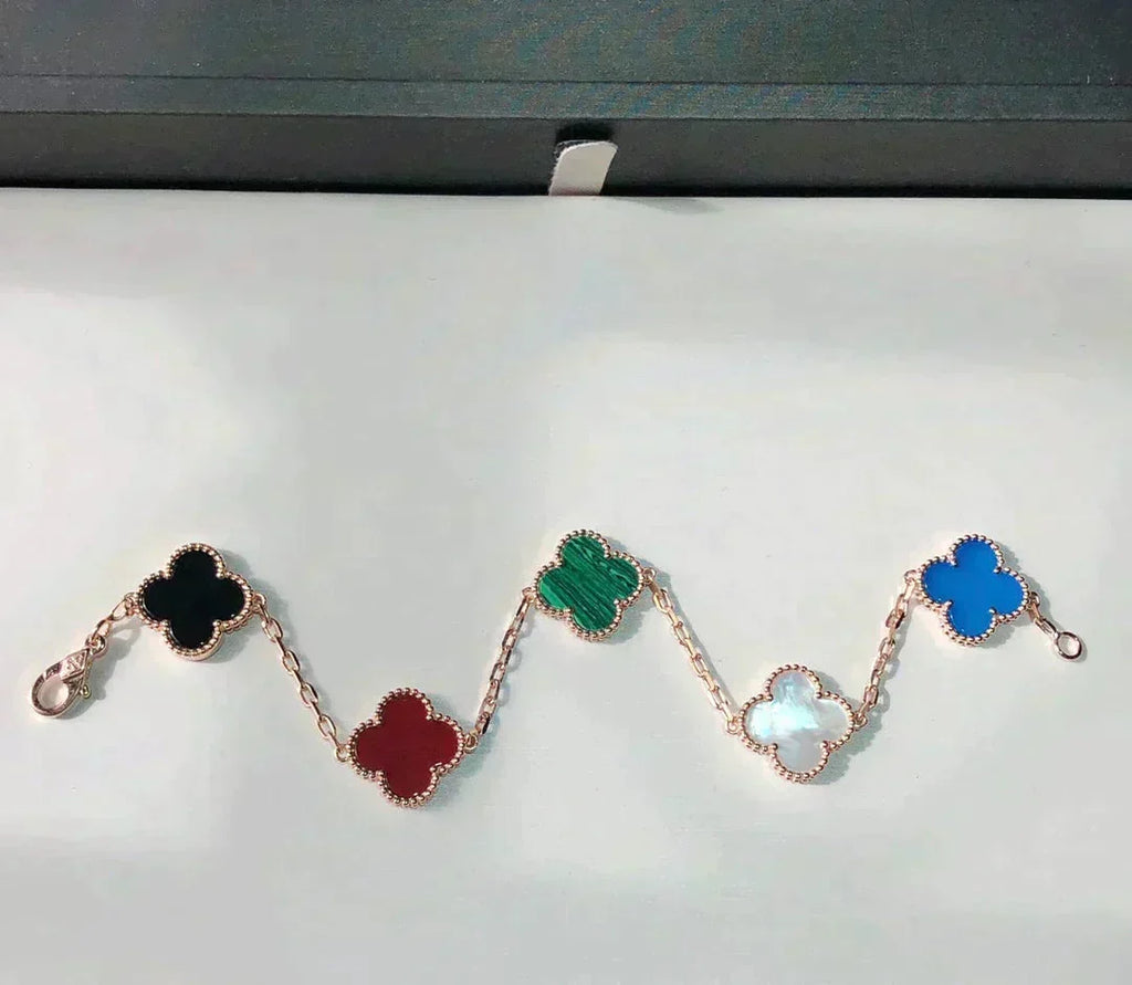 [⭐Miroze ]New CLOVER 5 MOTIFS MULTICOLOR BRACELET