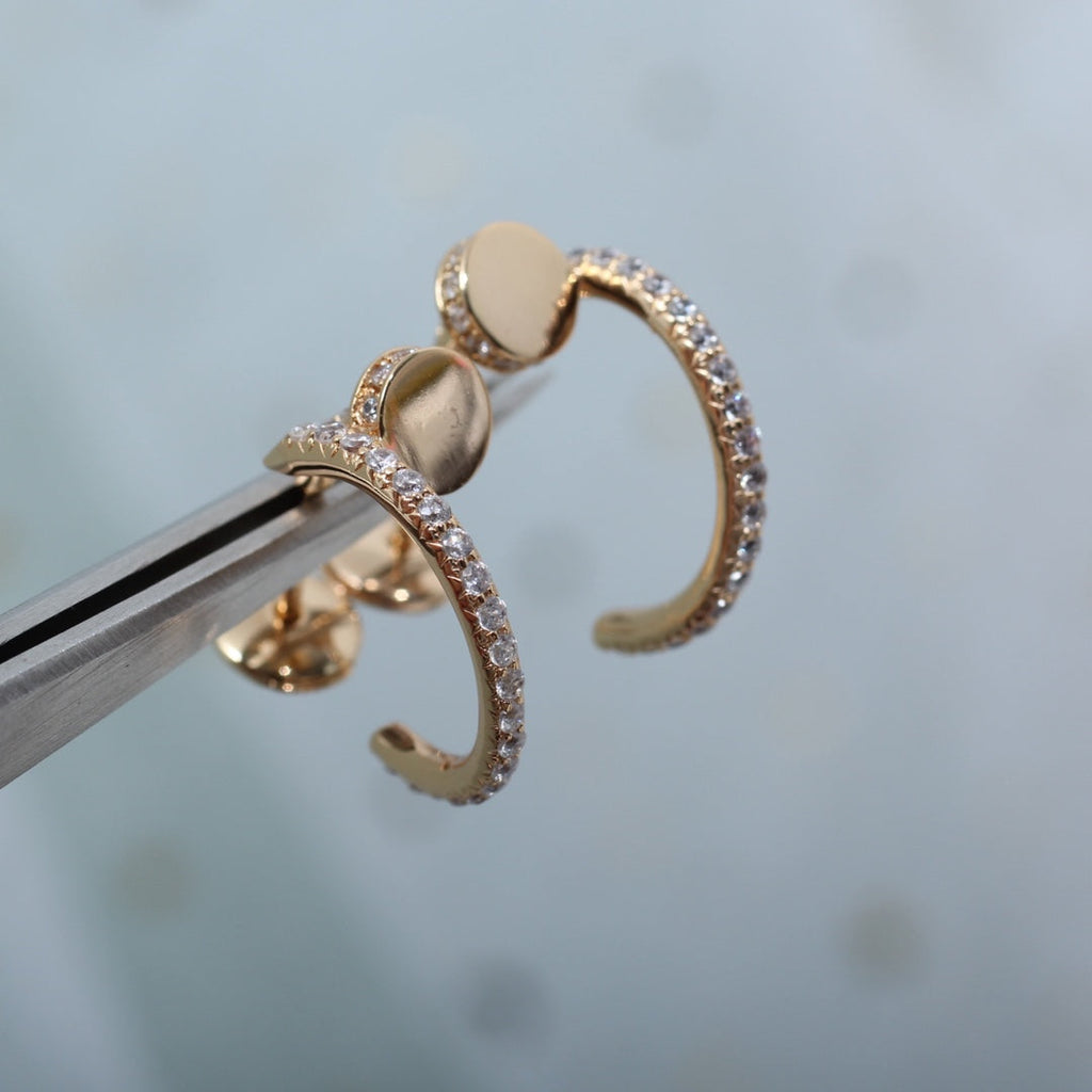 ⭐Miroze JUSTE EARRINGS 12.75MM PINK GOLD DIAMOND