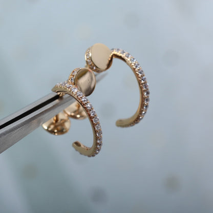 [⭐DORISW] JUSTE EARRINGS 12.75MM PINK GOLD DIAMOND