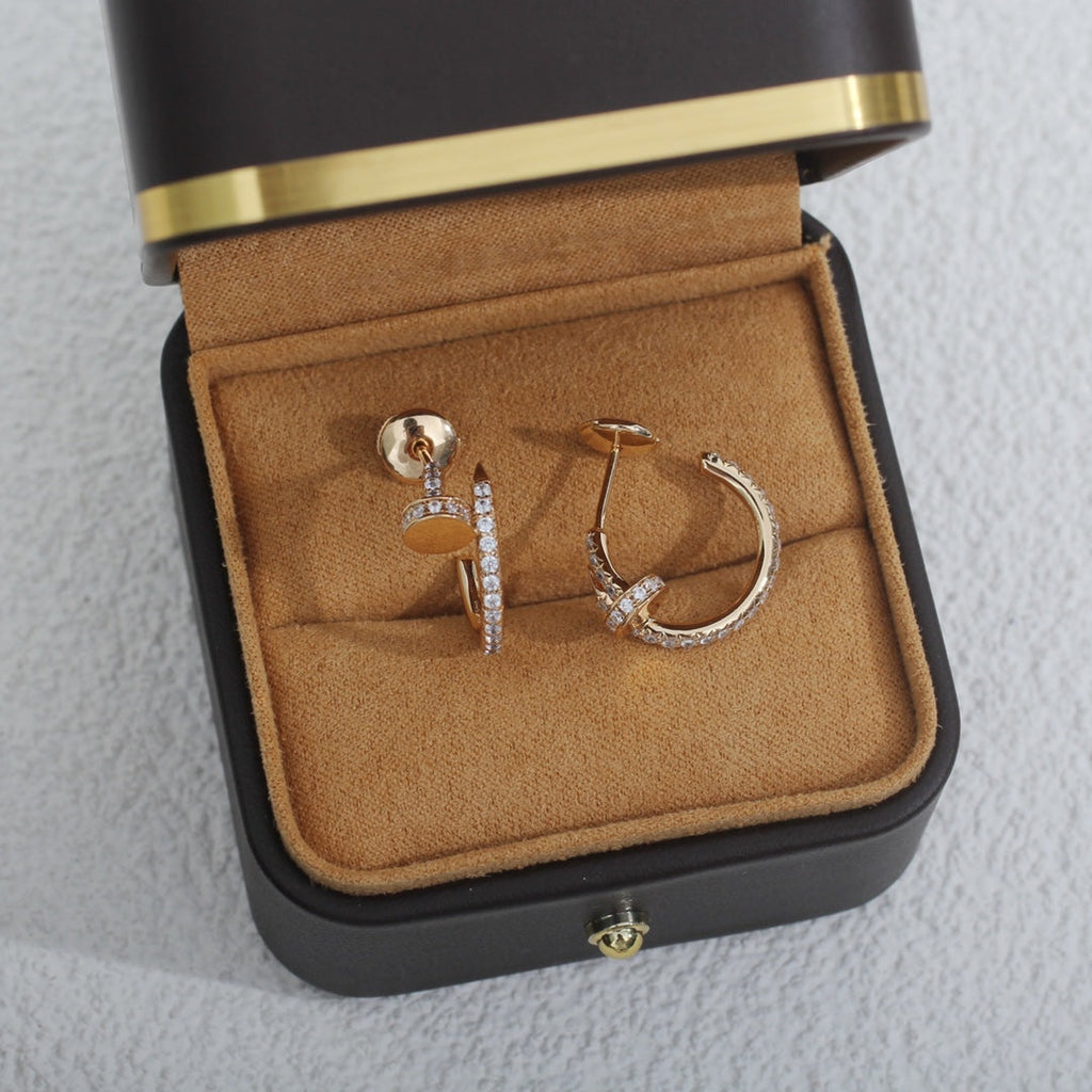 ⭐Miroze JUSTE EARRINGS 12.75MM PINK GOLD DIAMOND