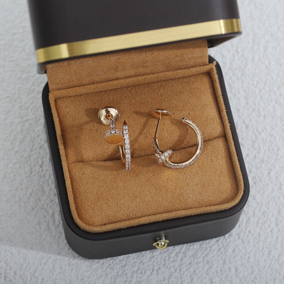 ⭐Miroze JUSTE EARRINGS 12.75MM PINK GOLD DIAMOND