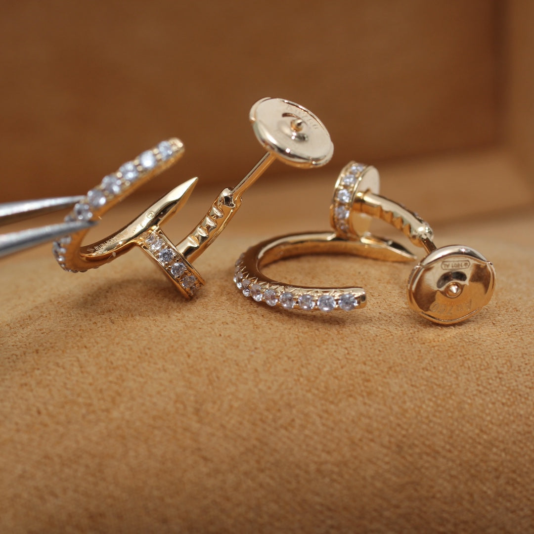 [⭐DORISW] JUSTE EARRINGS 12.75MM PINK GOLD DIAMOND