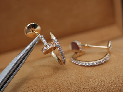 [⭐DORISW] JUSTE EARRINGS 12.75MM PINK GOLD DIAMOND
