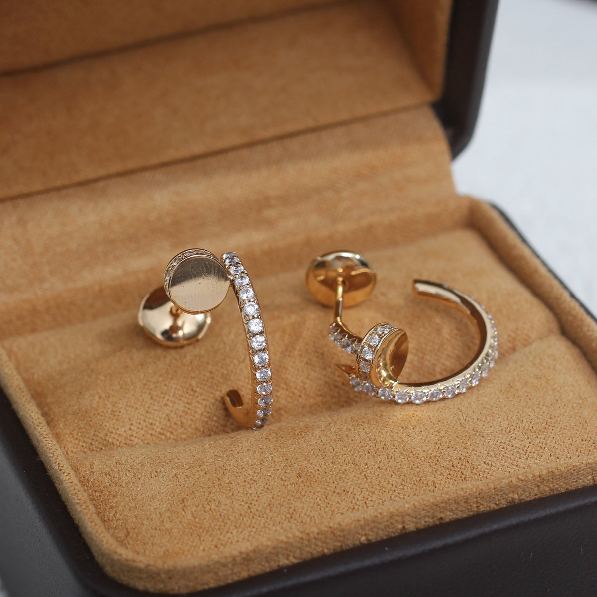 ⭐Miroze JUSTE EARRINGS 12.75MM PINK GOLD DIAMOND