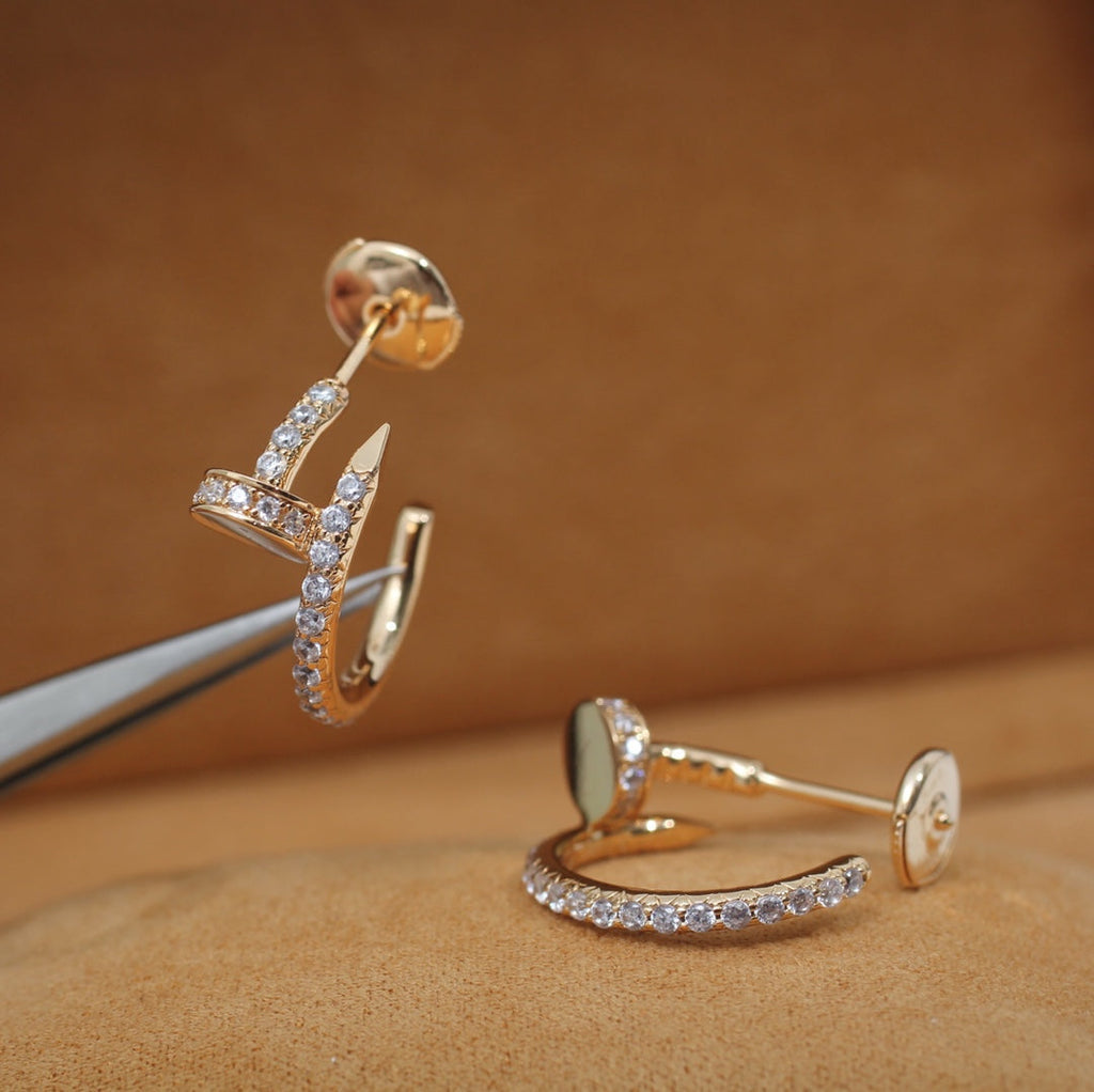 ⭐Miroze JUSTE EARRINGS 12.75MM PINK GOLD DIAMOND