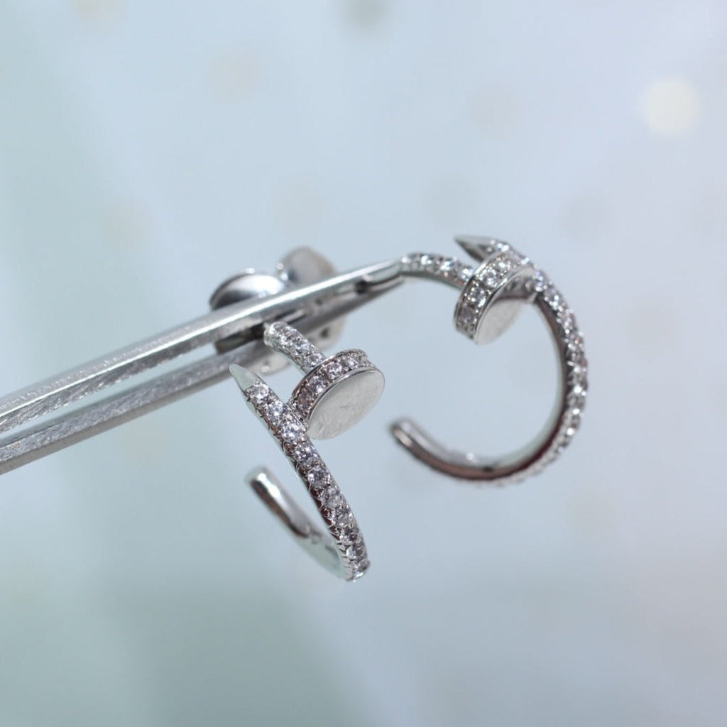 ⭐Miroze JUSTE EARRINGS 12.75MM SILVER DIAMOND