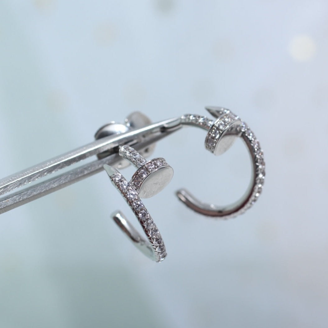 ⭐Miroze JUSTE EARRINGS 12.75MM SILVER DIAMOND