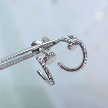 [⭐Miroze]JUSTE EARRINGS 12.75MM SILVER DIAMOND