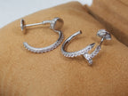 ⭐Miroze JUSTE EARRINGS 12.75MM SILVER DIAMOND