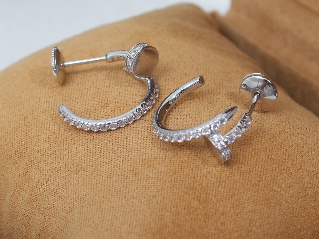 [⭐Miroze]JUSTE EARRINGS 12.75MM SILVER DIAMOND
