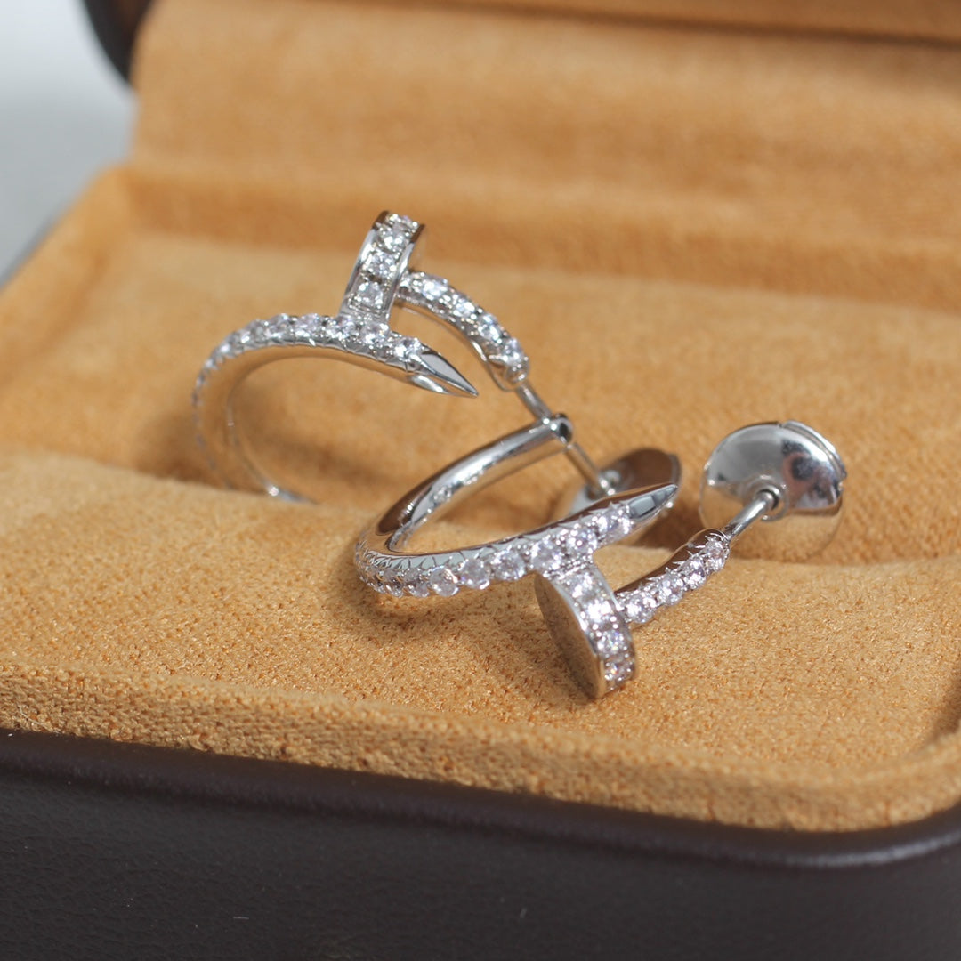 ⭐Miroze JUSTE EARRINGS 12.75MM SILVER DIAMOND