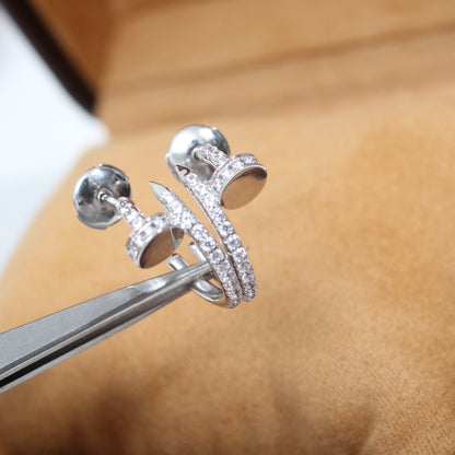 [⭐Miroze]JUSTE EARRINGS 12.75MM SILVER DIAMOND