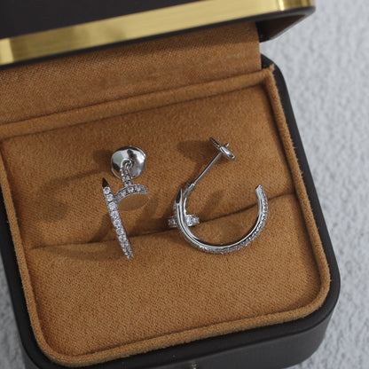 [⭐Miroze]JUSTE EARRINGS 12.75MM SILVER DIAMOND