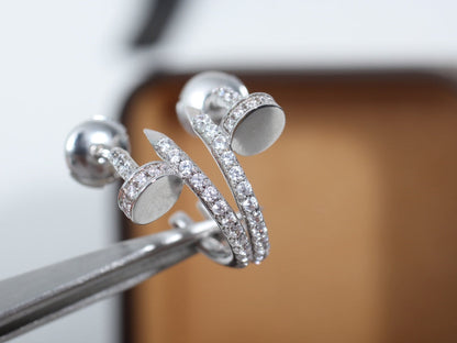 [⭐Miroze]JUSTE EARRINGS 12.75MM SILVER DIAMOND