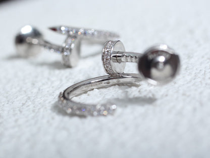 [⭐Miroze]JUSTE EARRINGS 12.75MM SILVER DIAMOND