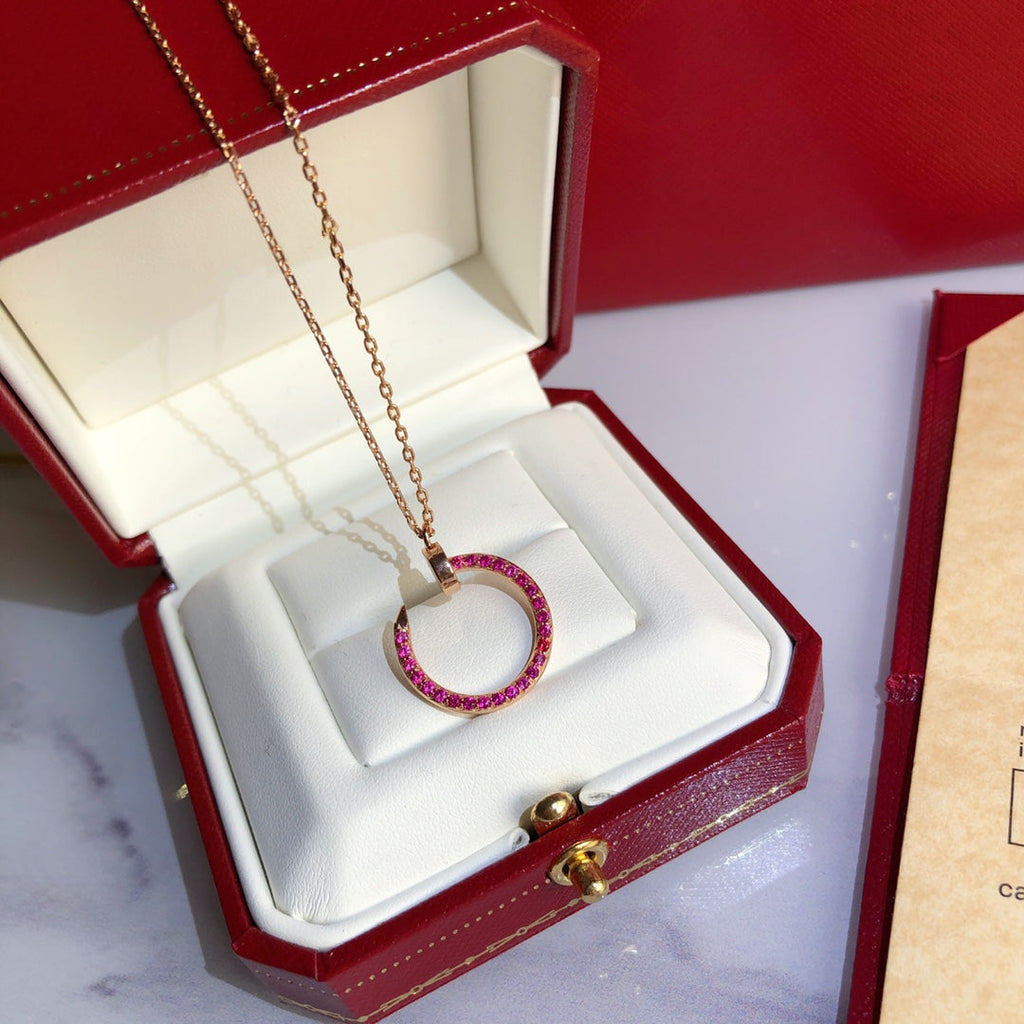 ⭐Miroze JUSTE NECKLACE GOLD RED DIAMONDS