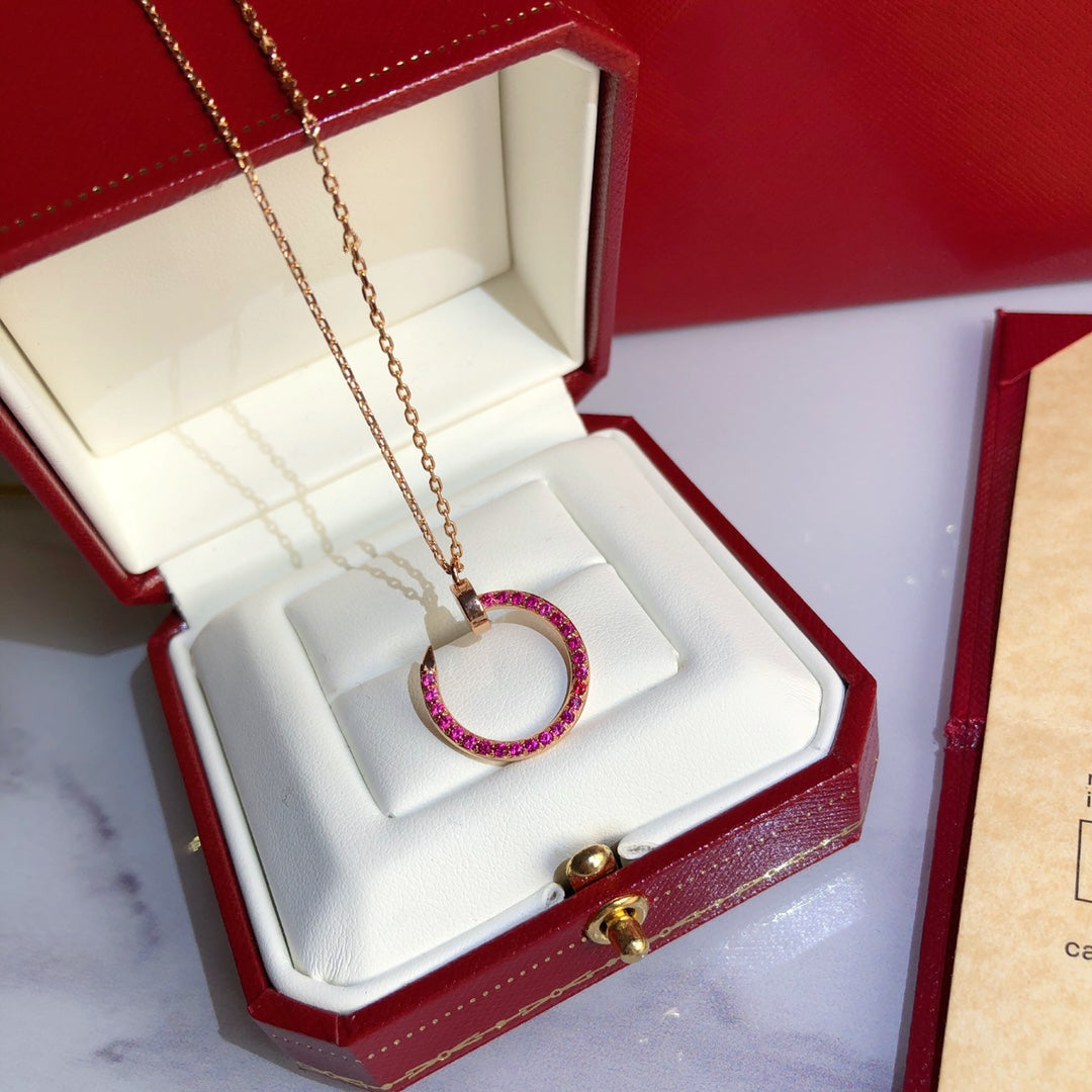 ⭐Miroze JUSTE NECKLACE GOLD RED DIAMONDS