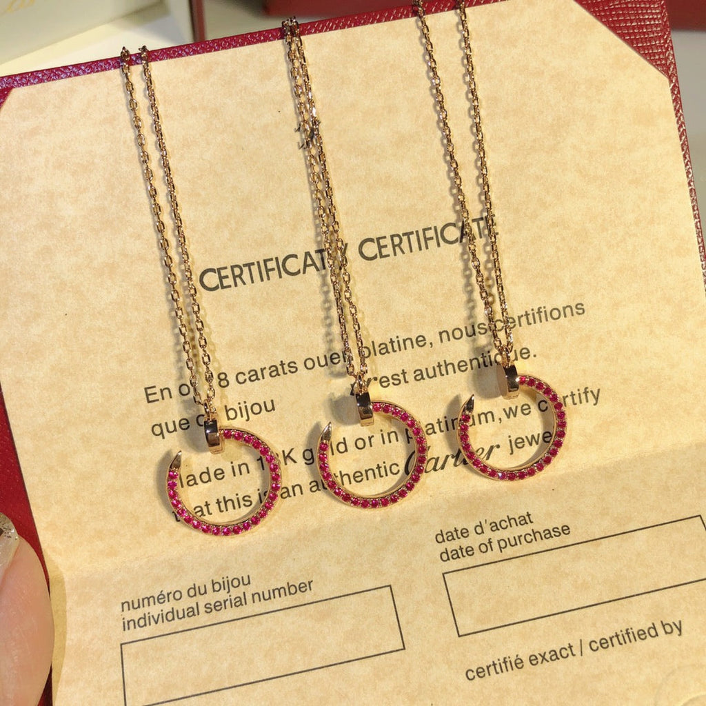 ⭐Miroze JUSTE NECKLACE GOLD RED DIAMONDS