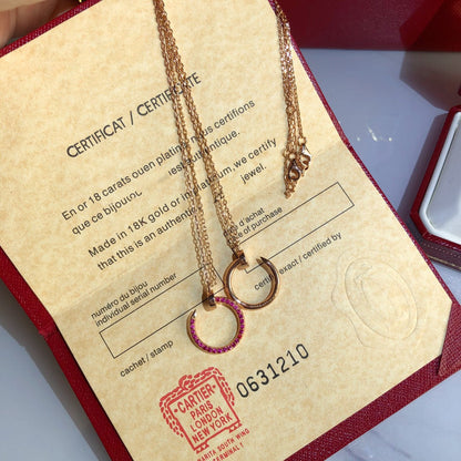 [⭐Miroze]ジュスト ネックレス ゴールド レッドダイヤモンド