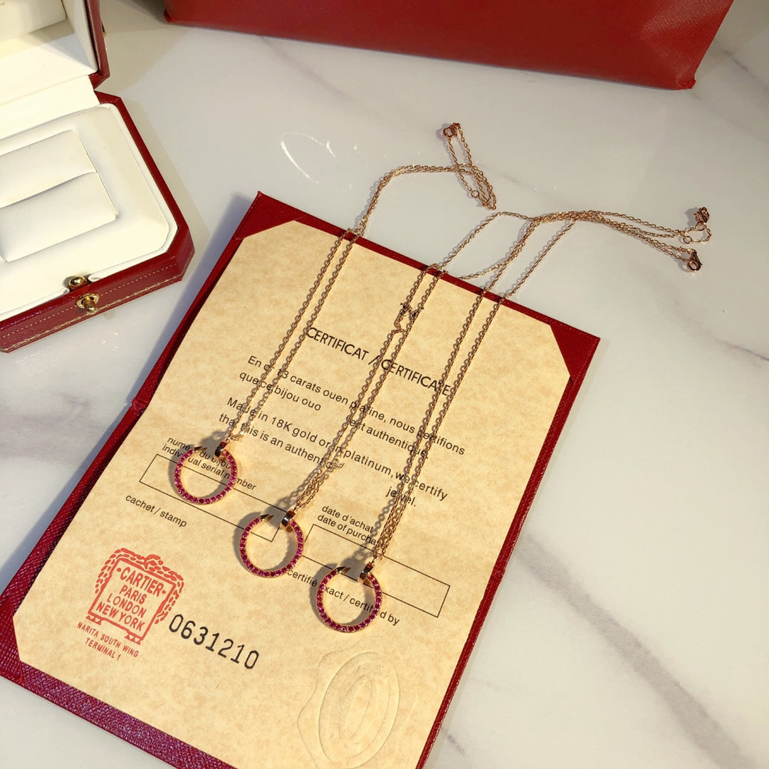⭐Miroze JUSTE NECKLACE GOLD RED DIAMONDS
