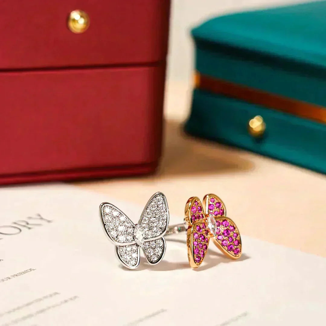 [⭐Miroze]TWIN BUTTERFLY DIAMOND RING