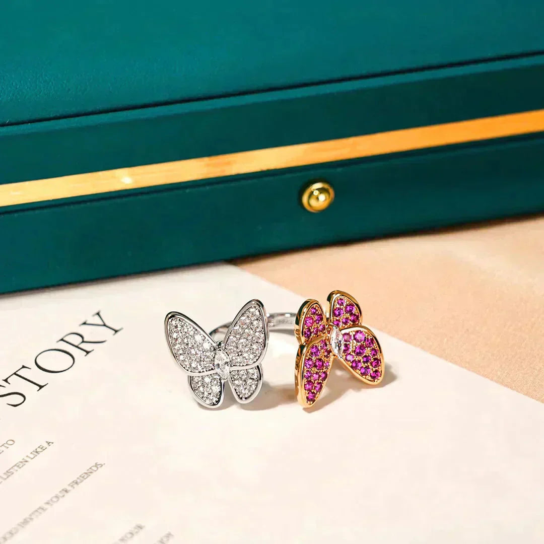 [⭐Miroze]TWIN BUTTERFLY DIAMOND RING